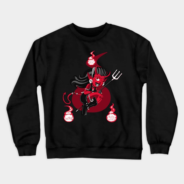 Demon Girl (RED) Crewneck Sweatshirt by KnightLineArt